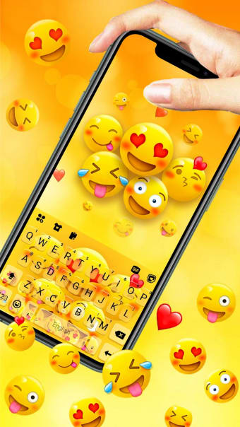 Happy Emojis Gravity Keyboard Background