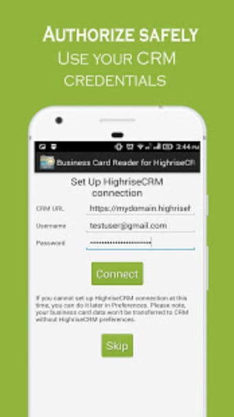 Business Card Reader for Highrise CRM