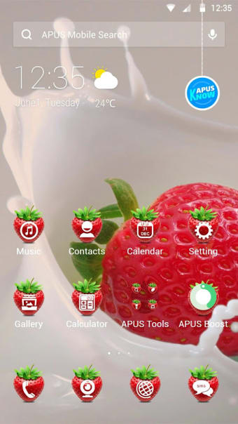 Strawberry-APUS Launcher theme