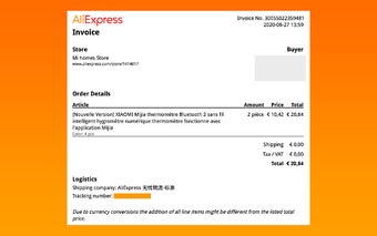 AliExpress Invoice - AliInfinity