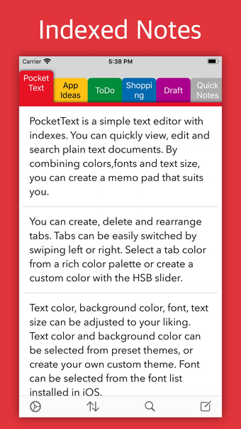 PocketText - Indexed Notes