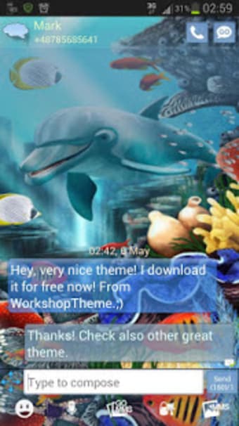 Sea Fish Theme GO SMS Pro
