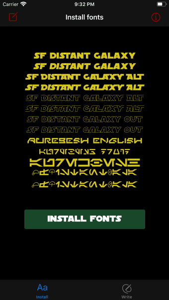 Fonts for Star Wars theme