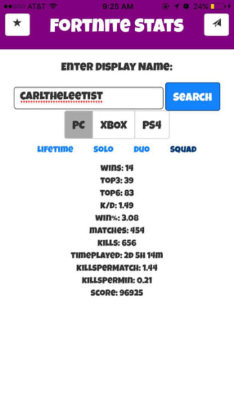Unofficial Fortnite Stats