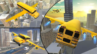 Flying School bus simulator 3D free - school kids