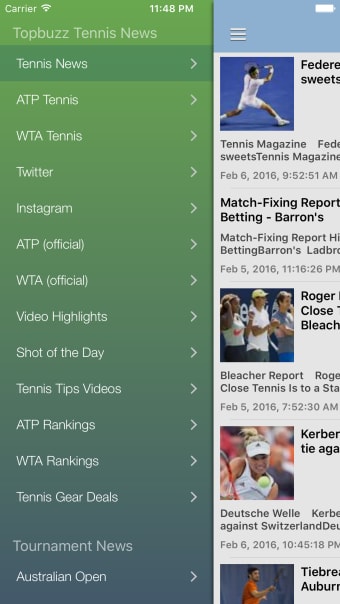 Tennis News  Results Free Edition
