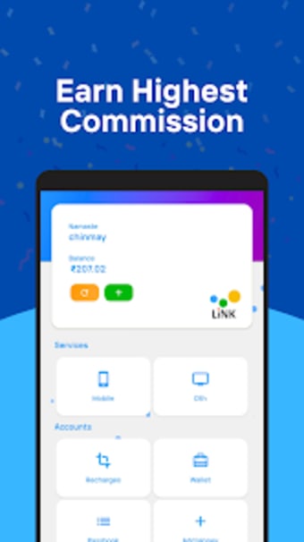 LINK Recharge Commission app
