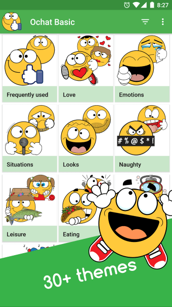 Ochat Basic: 1000 text emoticons  emoji stickers