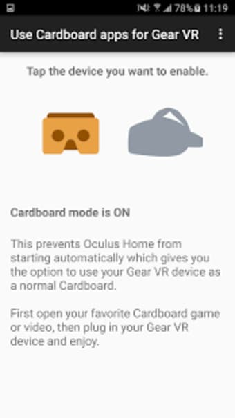 Use Cardboard apps for Gear VR