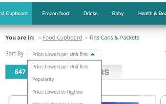 Sort by price per unit - Maltasupermarket.com