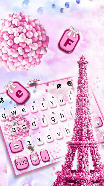 Romantic Paris Tower Keyboard Theme