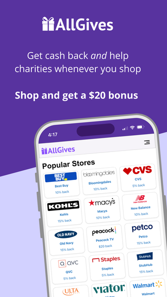 Cash Back Rewards by AllGives