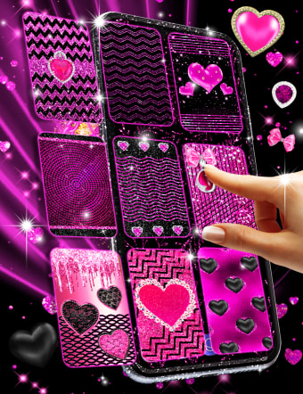 Black pink glitter wallpapers