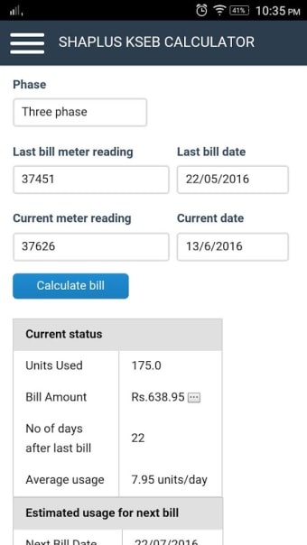 ShaPlus KSEB Bill Calculator