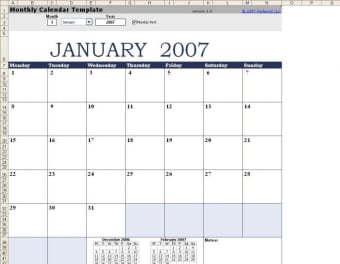 Plantilla de calendario mensual - Excel