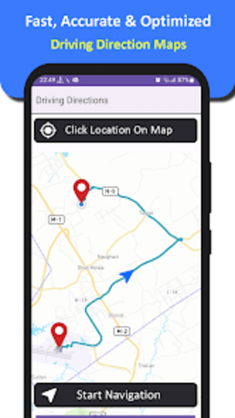 GPS navigation maps  route