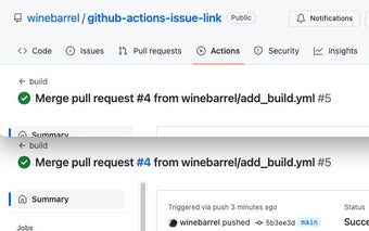 GitHub Actions issue link