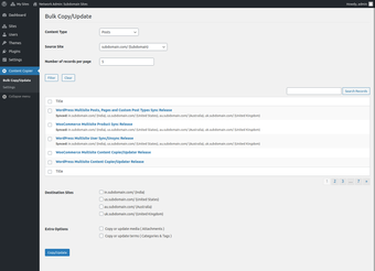 WordPress Multisite Content CopierUpdater