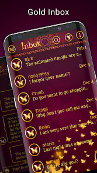 Gold messenger SMS theme