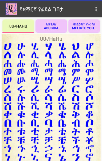 Amharic Alphabets