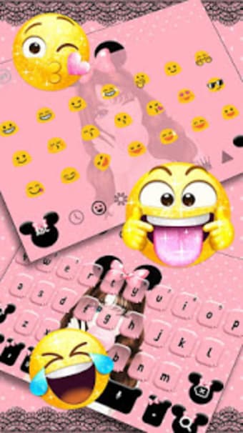 Pink Love Bow Girl Keyboard Theme