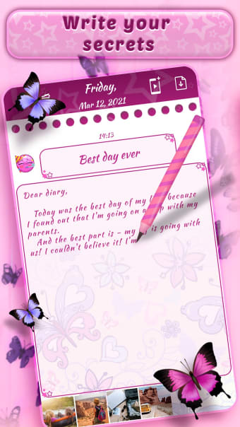 Pink Diary with Lock Password