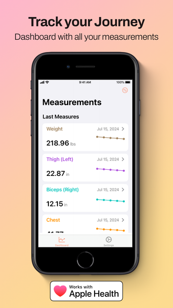 Body Measurement Tracker Diary