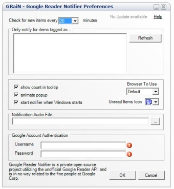 Google Reader Notifier for Windows