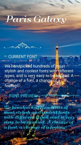 Paris Galaxy Font for FlipFont , Cool Fonts Text