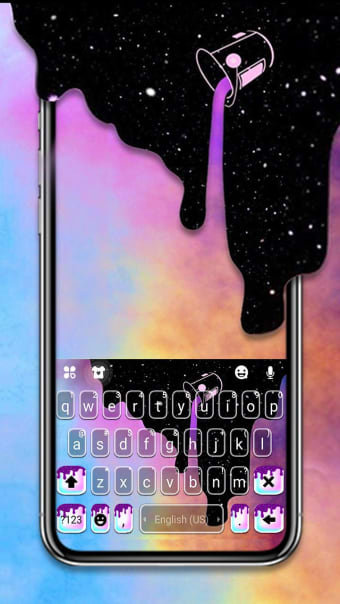 Galaxy Color Drip Keyboard Background