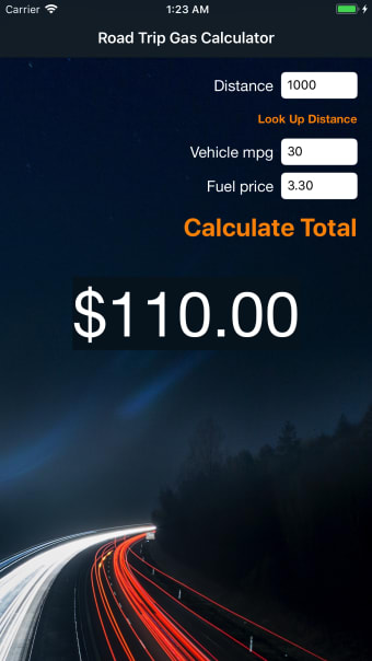 Road Trip Gas Money Calculator
