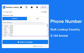 E.164 Phone Number Country Lookup