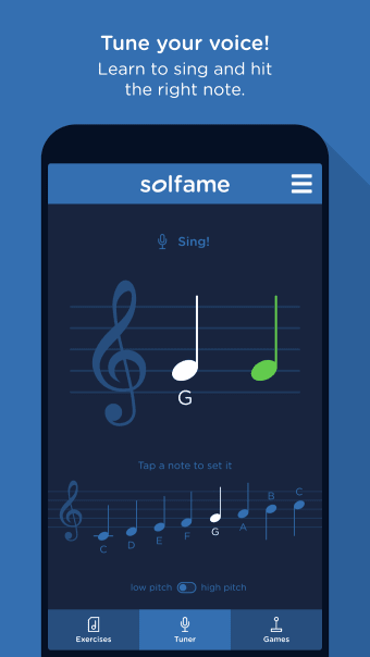SolFaMe: Voice tuner  singing