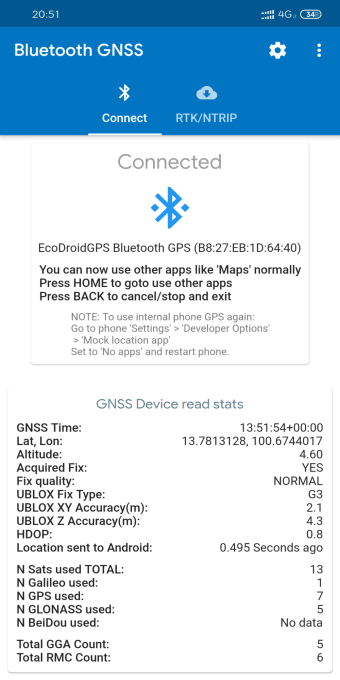 Bluetooth GNSS - GPS Galileo GLONASS and BeiDou