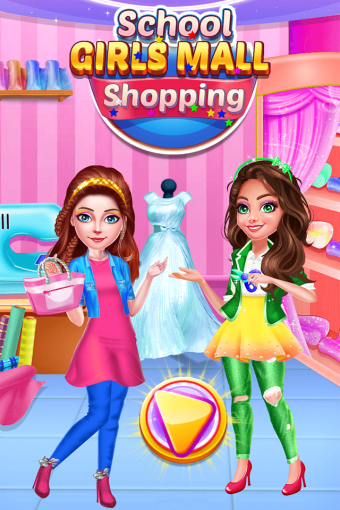 School girls mall shopping