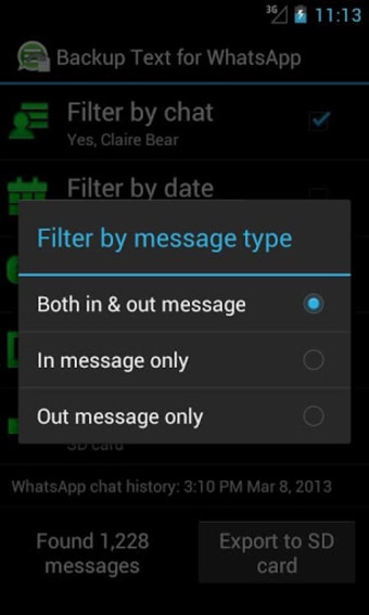 Backup Text for WhatsApp