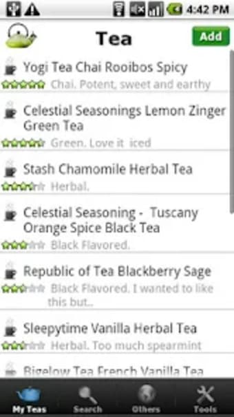 Tea Collection  Inventory