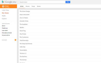 List View for Google Play Music