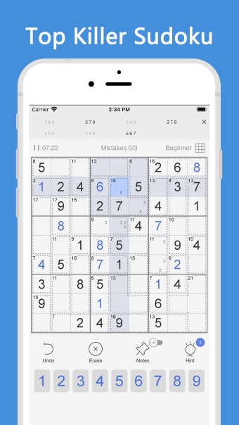 Killer Sudoku - number game