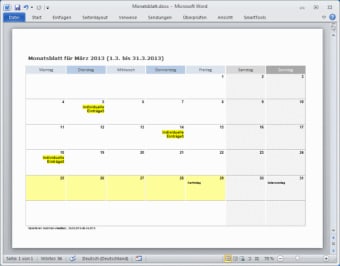 SmartTools Kalender-Assistent 2014 für Word