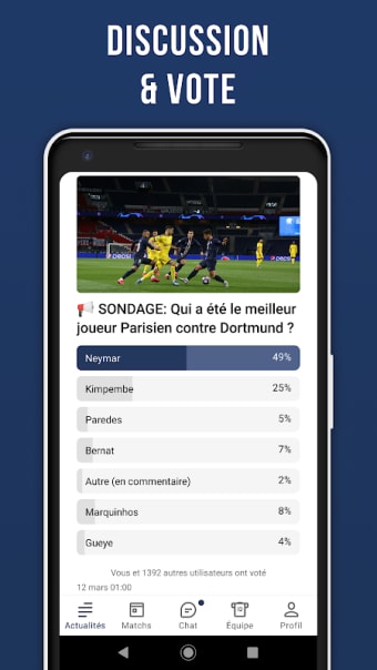 Paris Foot En Direct: app de football non officiel