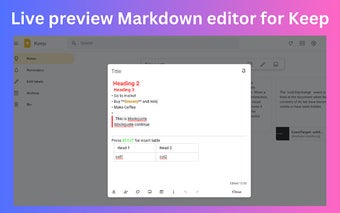 markKeep - live markdown editor for keep