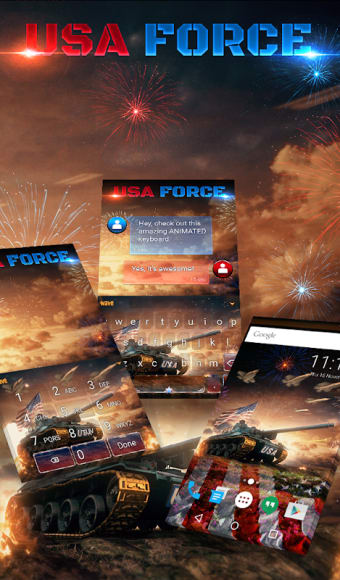 USA FORCE Animated Keyboard + Live Wallpaper