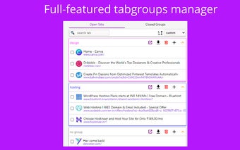 Tab pack - Tab group creator,restore tabgroup