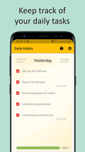 Daily Habit or Actions tracker