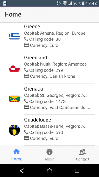 Countries, Currencies, Phone codes