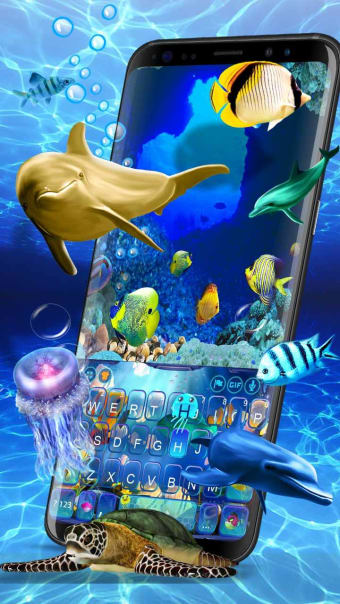 3D Live Fish Keyboard Theme