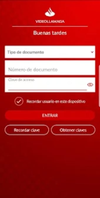 Banco Santander Videollamada