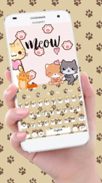 Kawaii Cartoon Cat Keyboard Theme Sweet Little Kit