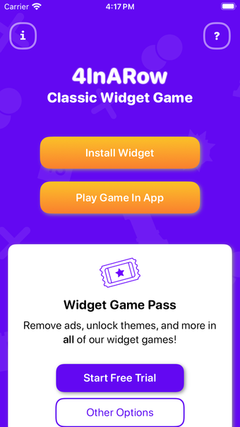 4 In A Row Classic Widget Game